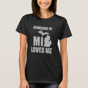 Jemand in Michigan Lieben Me Retro US Staat Cool T-Shirt