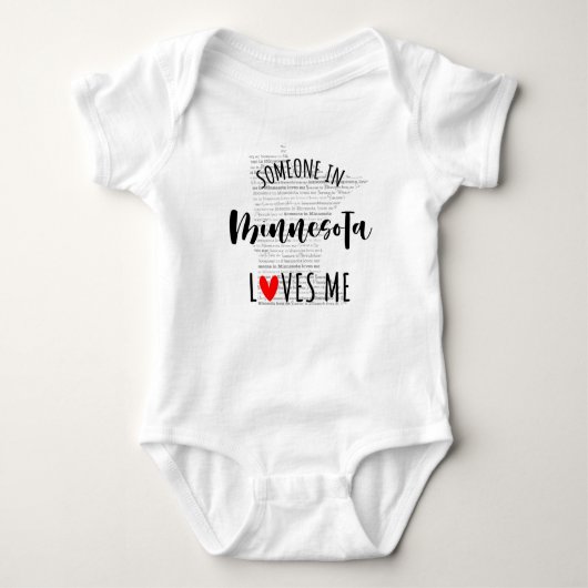 Jemand in Minnesota Lieben Me Map Baby Bodysuit Baby Strampler (Vorderseite)