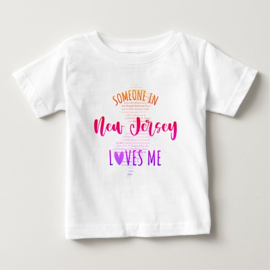 Jemand in New Jersey Lieben Me Map Baby T Shirt (Vorderseite)