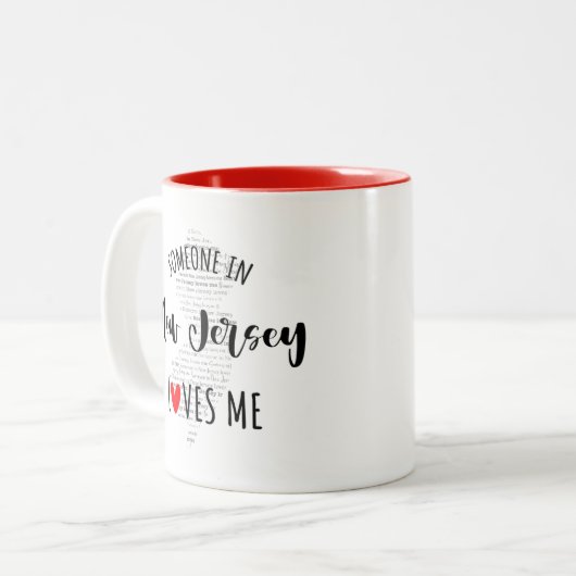 Jemand in New Jersey Lieben Me Map Kaffee Tasse (Vorderseite Links)
