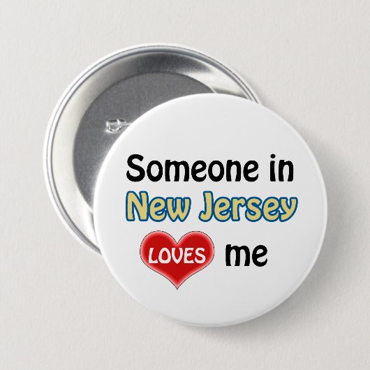 Jemand in New Jersey Lieben mir Button (Vorne & Hinten)