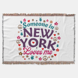 Jemand in New York liebt mich Retro lustiges Desig Decke