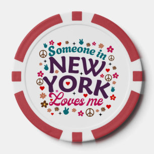 Jemand in New York liebt mich Retro lustiges Desig Pokerchips