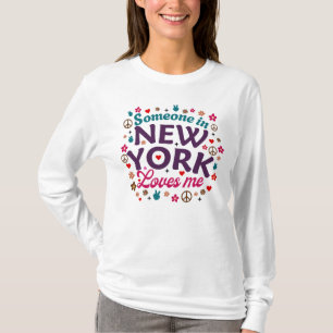 Jemand in New York liebt mich Retro lustiges Desig T-Shirt