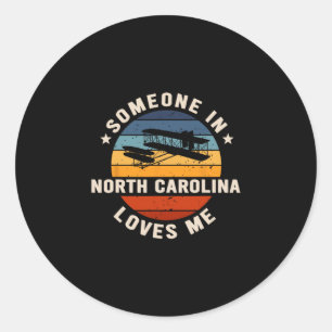 Jemand in North Carolina liebt mich Runder Aufkleber