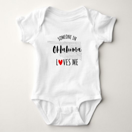 Jemand in Oklahoma Lieben Me Map Baby Bodysuit Baby Strampler (Vorderseite)