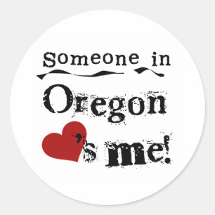 Jemand in Oregon-Lieben ich Runder Aufkleber