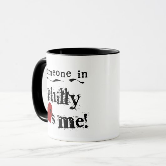 Jemand in Philly Tasse (Vorderseite Links)