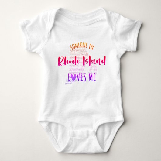 Jemand in Rhode Island Lieben Me Map Baby Bodysuit Baby Strampler (Vorderseite)