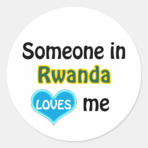 Jemand in Ruanda Lieben mir Runder Aufkleber