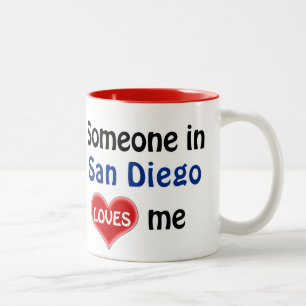 Jemand in San Diego Lieben mir Zweifarbige Tasse