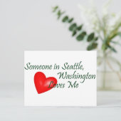 Jemand in Seattle Lieben Postkarte (Stehend Vorderseite)