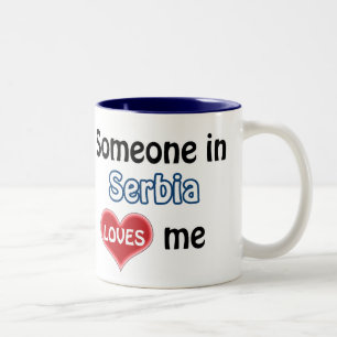 Jemand in Serbien Lieben mir Zweifarbige Tasse