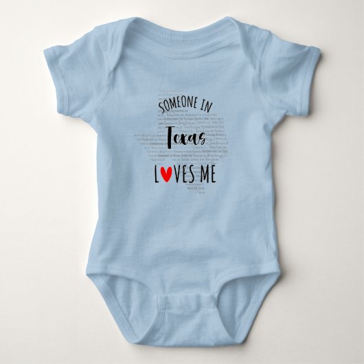 Jemand in Texas Lieben Me Karte Baby Bodysuit Baby Strampler (Vorderseite)