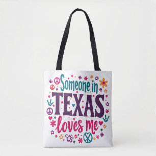 Jemand in Texas liebt mich - Retro-Texas-Hippie-Ku Tasche