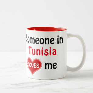 Jemand in Tunesien Lieben mir Zweifarbige Tasse