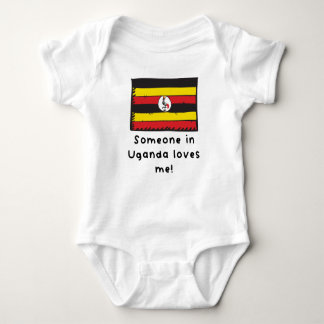 Jemand in Uganda Lieben Ich Uganda Flagge Baby Strampler