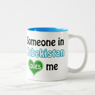 Jemand in Usbekistan Lieben mir Zweifarbige Tasse