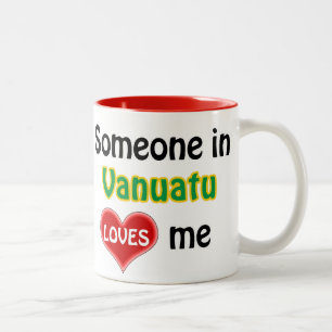 Jemand in Vanuatu liebt mich Zweifarbige Tasse