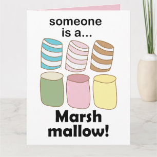 Jemand ist ein Marshmallow Lustiger Lebensmittel-S Karte