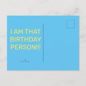 JEMAND IST GEBURTSTAG EINLADUNGSPOSTKARTE (Rückseite)