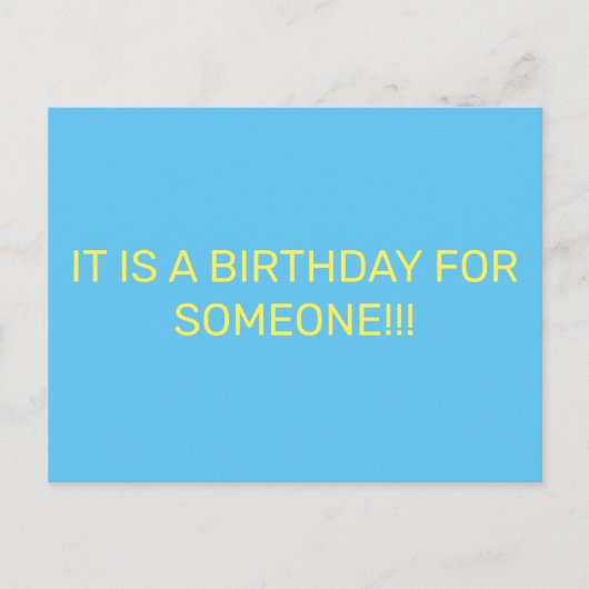 JEMAND IST GEBURTSTAG EINLADUNGSPOSTKARTE (Vorderseite)