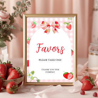 Jemand ist süß wie Beeren | Geschenke-Tischschild Poster
