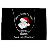 Jemand kocht zu Weihnachten schwarz Große Geschenktüte (Rückseite)
