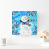 Jemand Lieben Sie emotionale Snowman-Wand-Uhr Quadratische Wanduhr (Zuhause)