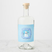 Jemand Lieben Sie emotionaler Schneemann Alkoholflaschenetikett (Vorderseite)