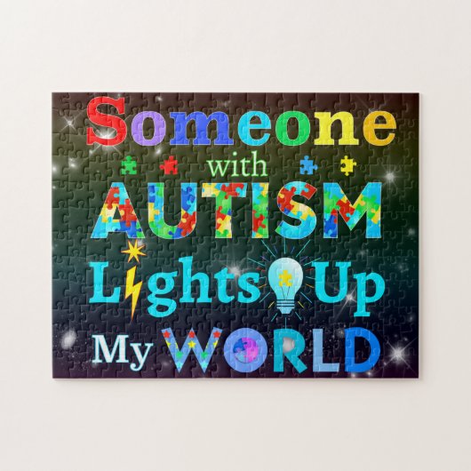 Jemand mit AUTISM Lights up my WORLD Puzzle (Horizontal)