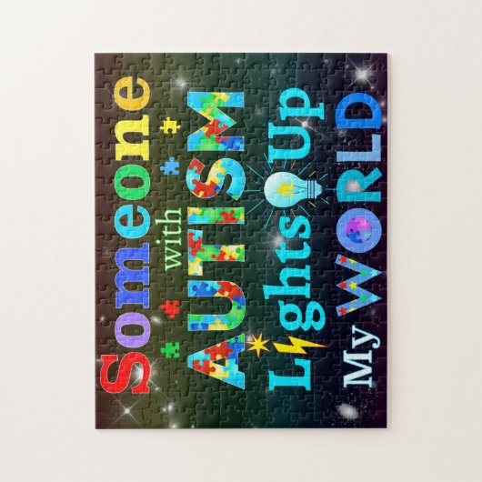 Jemand mit AUTISM Lights up my WORLD Puzzle (Vertikal)