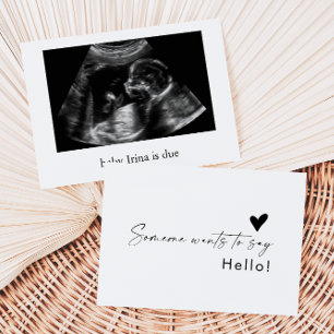 Jemand möchte Hallo Baby Ankündigungs Karte sagen