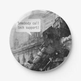 Jemand ruft den technischen Support-Zug Wreck an Pappteller
