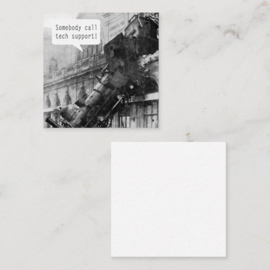 Jemand ruft den technischen Support-Zug Wreck an Quadratische Visitenkarte (Vorne/Hinten)