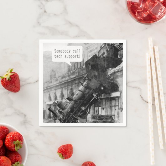 Jemand ruft den technischen Support-Zug Wreck an Serviette (Beispiel)