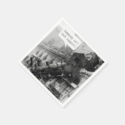 Jemand ruft den technischen Support-Zug Wreck an Serviette (Ecke)