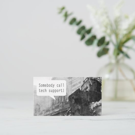 Jemand ruft den technischen Support-Zug Wreck an Visitenkarte (Stehend Vorderseite)