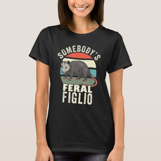 Jemand s Feral Figlio Italian Son Retro Feral Ca T-Shirt (Vorderseite)