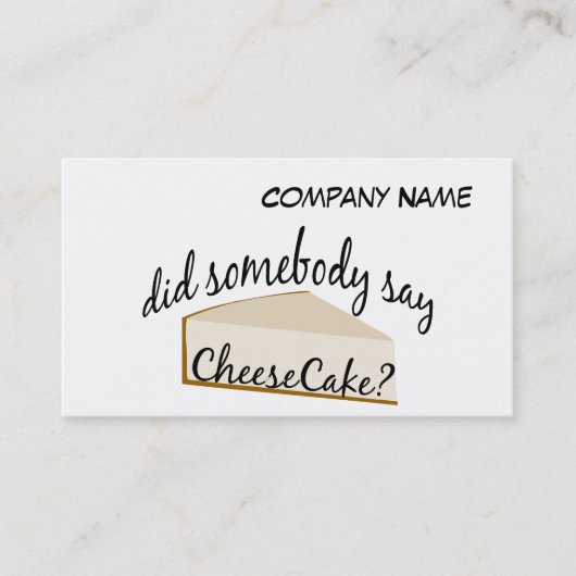 Jemand sagt Cheesecake? Visitenkarte (Vorderseite)