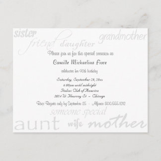 Jemand spezielle - Frau - Geburtstags-Einladung Einladung