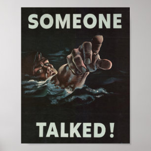 Jemand sprach Kriegsplakat 2. Weltkrieg Poster