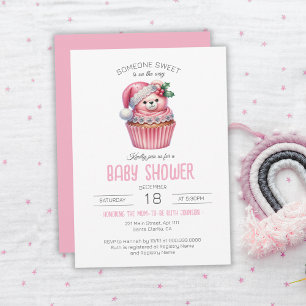 Jemand Süßes ist auf dem Weg Cupcake Babydusche Einladung