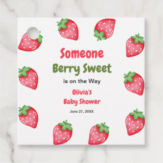 Jemand Süßes wie eine Beere Erdbeere-Baby-Party Geschenkanhänger