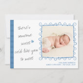 Jemand Sweet to Meet 2 Foto Baby Boy Birth Ankündigung (Vorderseite)