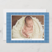 Jemand Sweet to Meet 2 Foto Baby Boy Birth Ankündigung (Rückseite)