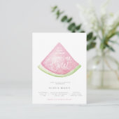 Jemand Sweet Wasserfarbe Wassermelone Dusche Einla Postkarte (Stehend Vorderseite)