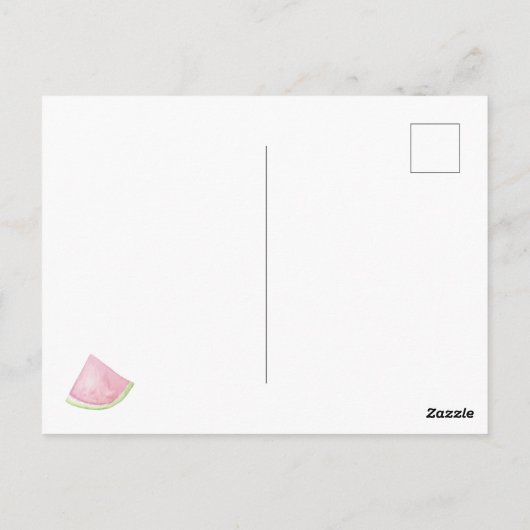 Jemand Sweet Wasserfarbe Wassermelone Dusche Einla Postkarte (Rückseite)