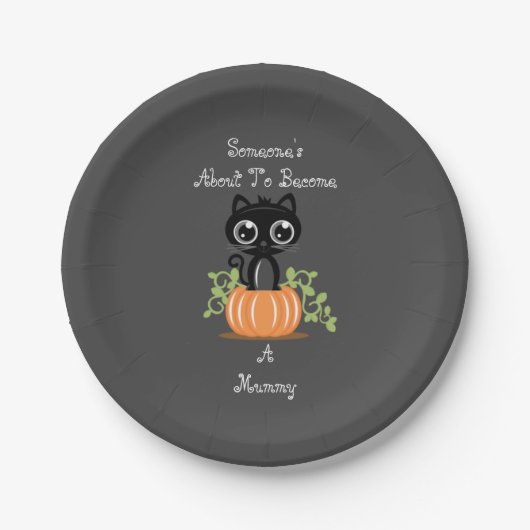 Jemand ungefähr, zum eine Mama-Teller zu werden Pappteller (Vorderseite)