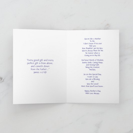 Jemand wie eine Mutter Karte (Innenseite)